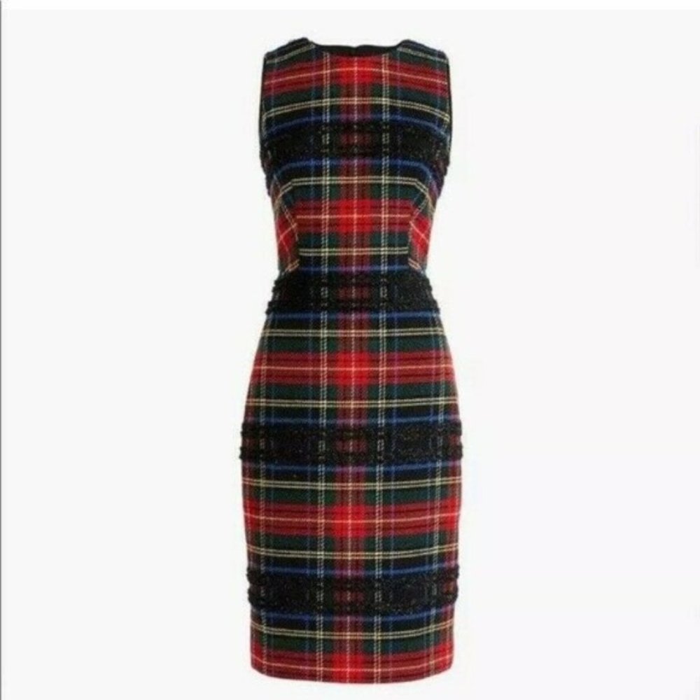 J.Crew Red Plaid Sheath Size 6 Brand New with Tags